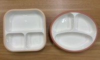 Ensemble d'assiettes et de bols pour bébé à motifs de dessins animés modernes, en porcelaine et silicone, sans BPA, passe au micro-ondes, passe au lave-vaisselle, antidérapant, avec ventouse