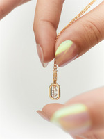 Collier Pendentif Lettre en Laiton et Zircon pour Femme, Breloque Alphabet Initiale, Doré, Cadeau de Mariage, Vente en Gros