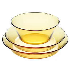 <span class=keywords><strong>Vajilla</strong></span> de vidrio de borosilicato, transparente, ámbar - Product Image 1