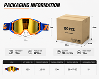 Lunettes de motocross OEM avec verres miroir, coupe-vent, anti-poussière, pour moto tout-terrain, VTT, motocross