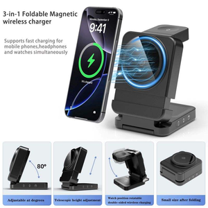 3 in 1 Wireless <strong>Charger</strong> for Car Foldable Magnetic Pad 10W/15W Fast Charge <strong>Universal</strong> Compatibility Wireless <strong>Charger</strong> for Car - Product Image 3