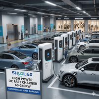 Stasiun Pengisian Daya Cepat DC EV SHUOLEX 60KW-240KW Dual Gun 200-1000V IP55 Tahan Air Pengisi Daya Cepat EV Komersial