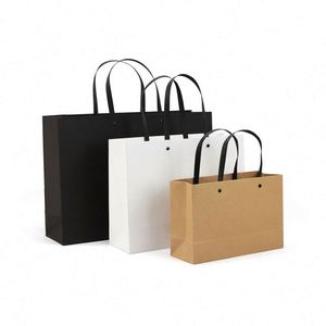 Sacs en papier kraft professionnels avec logo personnalisé, sacs shopping bruns avec dimensions 17cmx10cmx22cm, pack promotionnel - Product Image 2