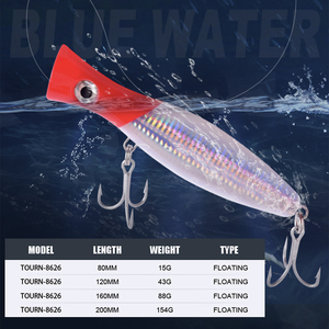 Leurre Popper <span class=keywords><strong>pour</strong></span> Maquereau, Pêcheur, Bar, <span class=keywords><strong>Truite</strong></span>, Marlin, Cabillaud, Saumon, Pêche <span class=keywords><strong>en</strong></span> Mer, Pêche <span class=keywords><strong>en</strong></span> Bateau, Leurres Artificiels Durs <span class=keywords><strong>en</strong></span> ABS - Product Image 2