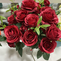 OBM OEM ODM Zijden Rozen Kunstbloemen Bruiloftdecoratie voor Hotel Presentatie Decoratie Romantische Bruiloften Bloemige Wandachtergrond