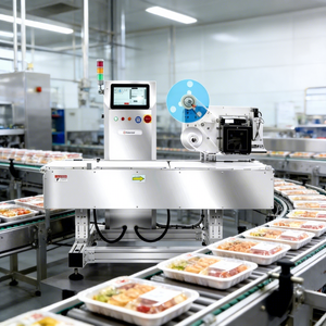 Machine d'étiquetage automatique pneumatique à haute vitesse avec contrôle PLC pour les bouteilles et cartons de produits alimentaires, de boissons et de produits frais - Product Image 1