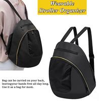 Sac de rangement à clipser pour poussette et siège auto, capacité moyenne, résistant à l'eau, sac à couches avec fermeture éclair antidérapante, sac toutes saisons