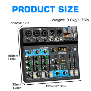 Mezclador de Audio Profesional Biner FD6 Interfaz USB Portátil de 6 Canales Consola de Mezclas para DJ y Grabación - Product Image 6