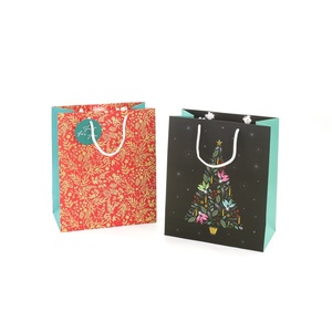 Recyclable Medium Lightweight Customizable Gift <b>Bag</b> with Cotton Rope Hangtag 4 Color Print for <b>Craft</b> Gifts - Product Image 2