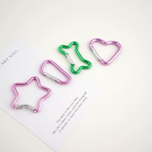 Porte-clés en alliage d'aluminium personnalisé avec anneau en D pour l'alpinisme en extérieur, pendentif étoile, cœur, os pour sacs, téléphones et accessoires DIY - Product Image 5