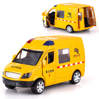 Nuevo Estilo 1:32, Camión de Bomberos de Metal Fundido a Presión, Coche Postal, Ambulancia, Tranvía, Coches de Aleación de Policía Especial, 3 Puertas que se Abren, Modelo de Coche de Metal Fundido a Presión con Retroceso