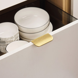Kenop Lemari Aluminium Hitam dengan Sentuhan Emas untuk Lemari Dapur, Lemari Pakaian & Pegangan Pintu Gudang Kamar Tidur, Pegangan Furnitur - Product Image 3
