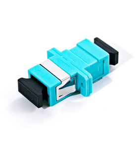 อะแดปเตอร์ไฟเบอร์ออปติก SC OM3 รุ่น AQUA ตัวเชื่อมต่อพลาสติก FTTH แบบมัลติโหมด ซิมเพล็กซ์ ชนิด Flangness - Product Image 1