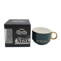Boîte cadeau carrée rigide pour tasse à café, impression personnalisée, écologique, recyclable, emballage en carton ondulé pour tasse à thé