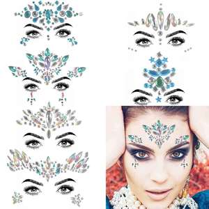 Music Festival Face Jewels Rhinestone Rave Gems Sticker para Smiley Tattoo Stickers para Raves y eventos - Product Image 1
