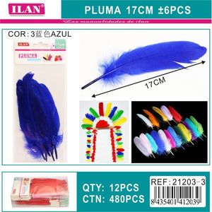 ILAN Pluma 17Cm Piume Blu Per Lavori Artigianali 6Pz - Product Image 3