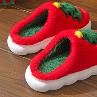 Chaussons d'intérieur doux et légers, antidérapants, en fausse fourrure, motif sapin de Noël tridimensionnel, pour l'automne et l'hiver – Nouvelle collection, Offre Spéciale