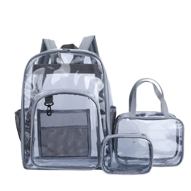 Clear Backpack Heavy Duty Transparent Bookbag with Lock Fit 15.6 Inch Laptop Women Large See Through Waterproof backpack for Men