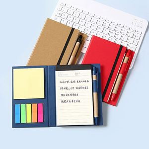 Custom Promotional Business Stationery Gift Sticky Note <b>Memo</b> <b>Pad</b> Kraft Paper Spiral Bound Notepads Notebooks Set with Pen - Product Image 4
