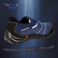 Chaussures de sécurité SAFEMAN durables de haute qualité avec embout en acier, respirantes, légères, souples, bleues, protection des pieds pour hommes, anti-impact
