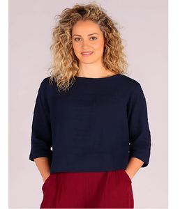 เสื้อเดมี่ลำลองแบบติดกระดุมด้านหลัง ผลิตจากผ้าฝ้าย 100% เป็นมิตรกับสิ่งแวดล้อม ระบายอากาศได้ดี เหมาะสำหรับผู้หญิงใส่ทำงานประจำวัน - Product Image 1