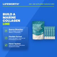 LIFEWORTH Citrus Marine Collagen Vitamine C Mélange en poudre instantanée pour le soutien de la beauté 20 portions 5g