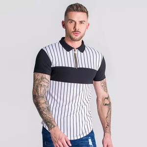 T-shirt col roulé 100 % coton personnalisé avec logo, manches courtes, écologique, respirant, technique jersey, design vierge, pour homme grande taille - Product Image 3