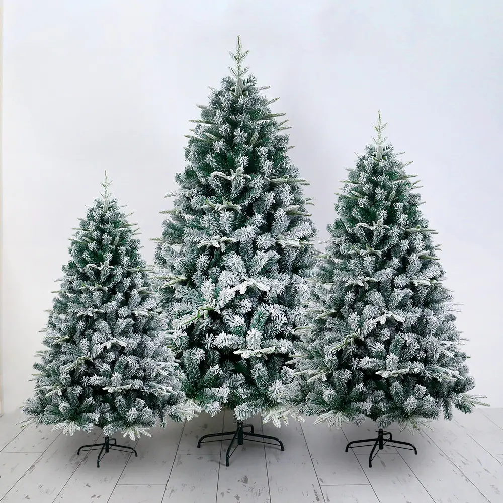 Hot Sale PVC Artificial White Green Prelit Christmas Tree