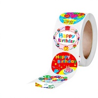 Autocollant circulaire scellable le plus populaire avec motifs de dessins animés mignons pour vœux d'anniversaire, utilisé pour les bénédictions, les récompenses et les décorations.