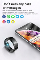 Anillo Inteligente de Acero con Gestos de Mano, Recordatorio de Llamadas e Información, Toma de Fotos, Resistencia al Agua IP68, Monitor de Ritmo Cardíaco y Actividad Física