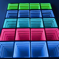 Panneaux de sol de danse 3D intérieur/extérieur 50x50cm avec éclairage LED laser blanc chaud et projecteurs IP65 pour hôtels – Effets spectaculaires