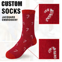 Chaussettes de Noël personnalisées en jacquard OEM ODM, chaussettes de Noël festives en tricot, logo personnalisé, motif, cadeau de Noël, compression respirante pour hommes