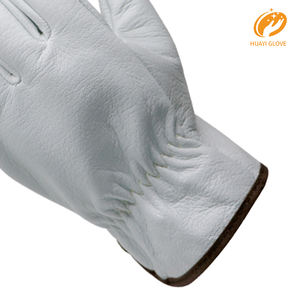 Guantes de conducción para hombre Guantes DE SEGURIDAD duraderos de cuero de grano de vaca Guantes de cuero de trabajo de jardinería Grado AB - Product Image 4