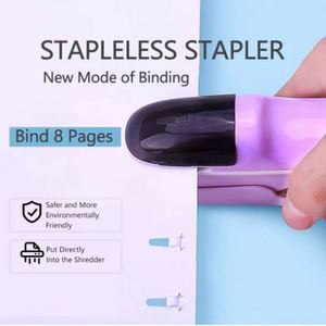 Engrapadora de Escritorio Inteligente para Oficina y Hogar, Diseño sin Grapas, Carga USB, Portátil, para Encuadernar 8 Hojas, Documentos Escolares y Boletos - Product Image 2