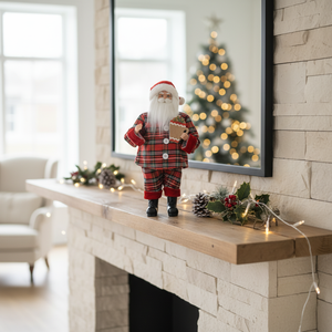 Statue de Noël Artisanale Élégante Père Noël Bordeaux 60 cm – Meilleure Vente - Product Image 2