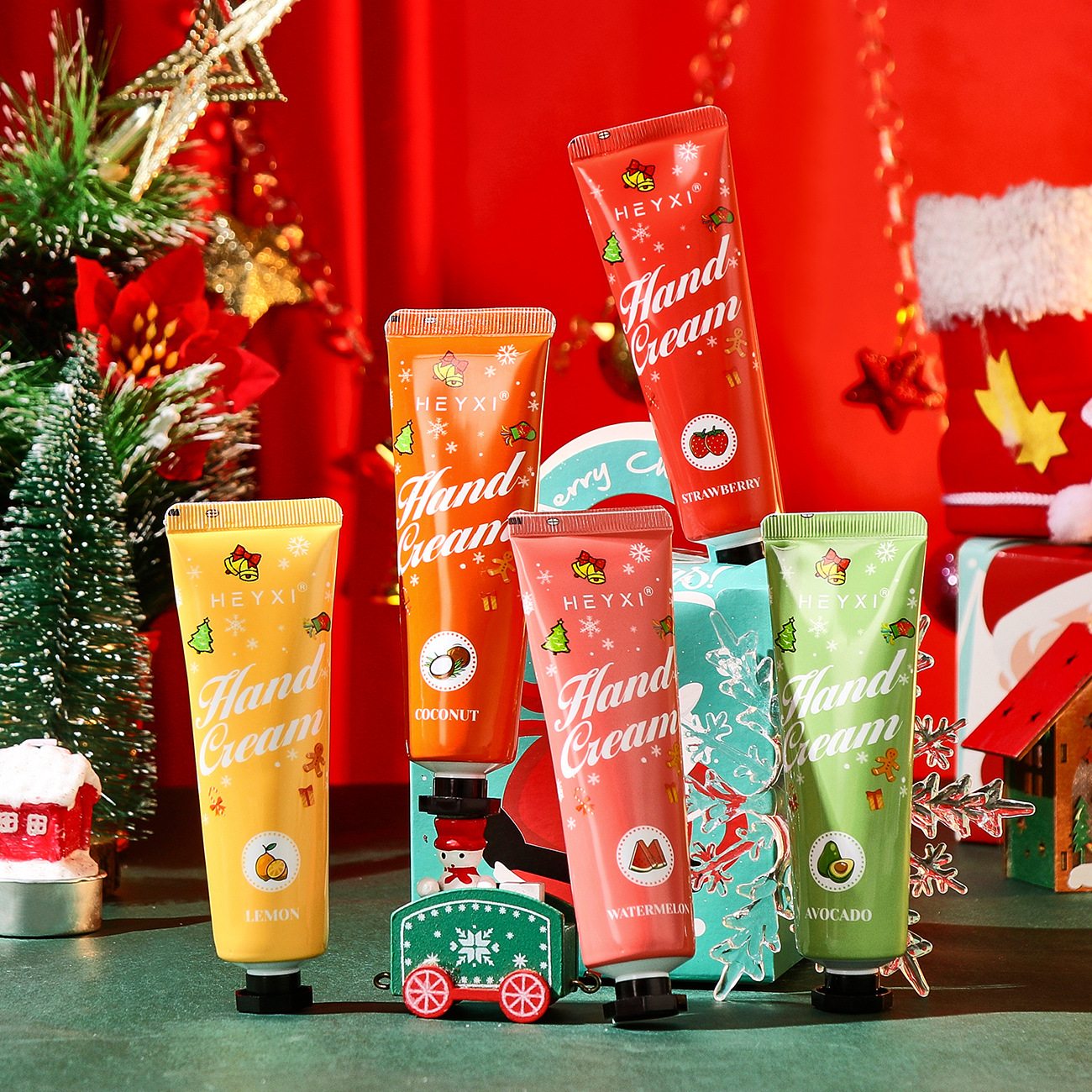 Heyxi 5-Pack Herbal Lavender Hand Cream Set for Winter