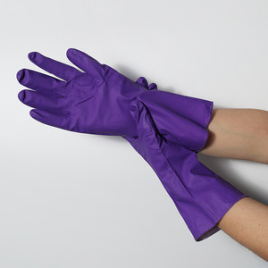 Guantes de goma para el hogar, guantes impermeables de grosor medio para lavar platos, para limpieza y lavandería - Product Image 2