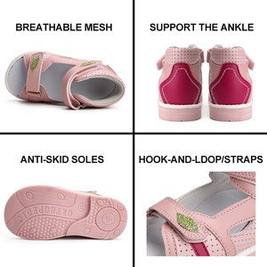 Sandales orthopédiques d'été Princepard roses à bout ouvert <span class=keywords><strong>pour</strong></span> filles, respirantes avec semelles orthopédiques, sandales bébé tendance - Product Image 4