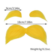 Set de 3 Cejas y Bigotes Postizos Autoadhesivos, Blancos, Amarillos y Marrones, Accesorio Novedoso para Hombres, Halloween, Cosplay