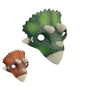 Masque de tête de dinosaure Triceratops, plastique, PVC, réaliste, pour enfants, jeu de simulation