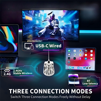 M8 Mouse Gaming Rgb Nirkabel Ringan 12K Dpi Paw3311 Sensor Optik Huyu Switch 5 Tombol Yang Dapat Diprogram