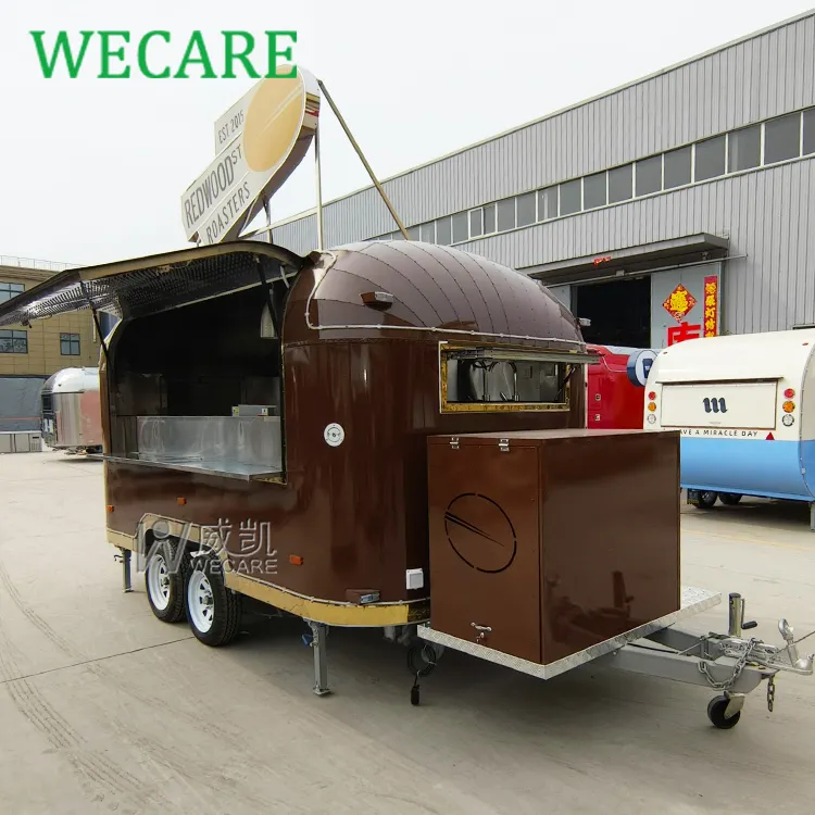 Wecare airstream mobile kitchen food truck pizza ice cream trailer with full kitchen