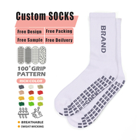 Chaussettes de sport pour femmes, antidérapantes, en silicone, pour la danse et le Pilates, chaussettes de cheville personnalisées avec grip antidérapant