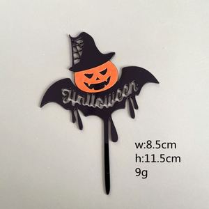 Suministros para Fiestas Temáticas, Adornos para Pasteles de Acrílico de Doble Capa con Forma de Calabaza, Fantasma, Castillo y Murciélago para Halloween - Product Image 5