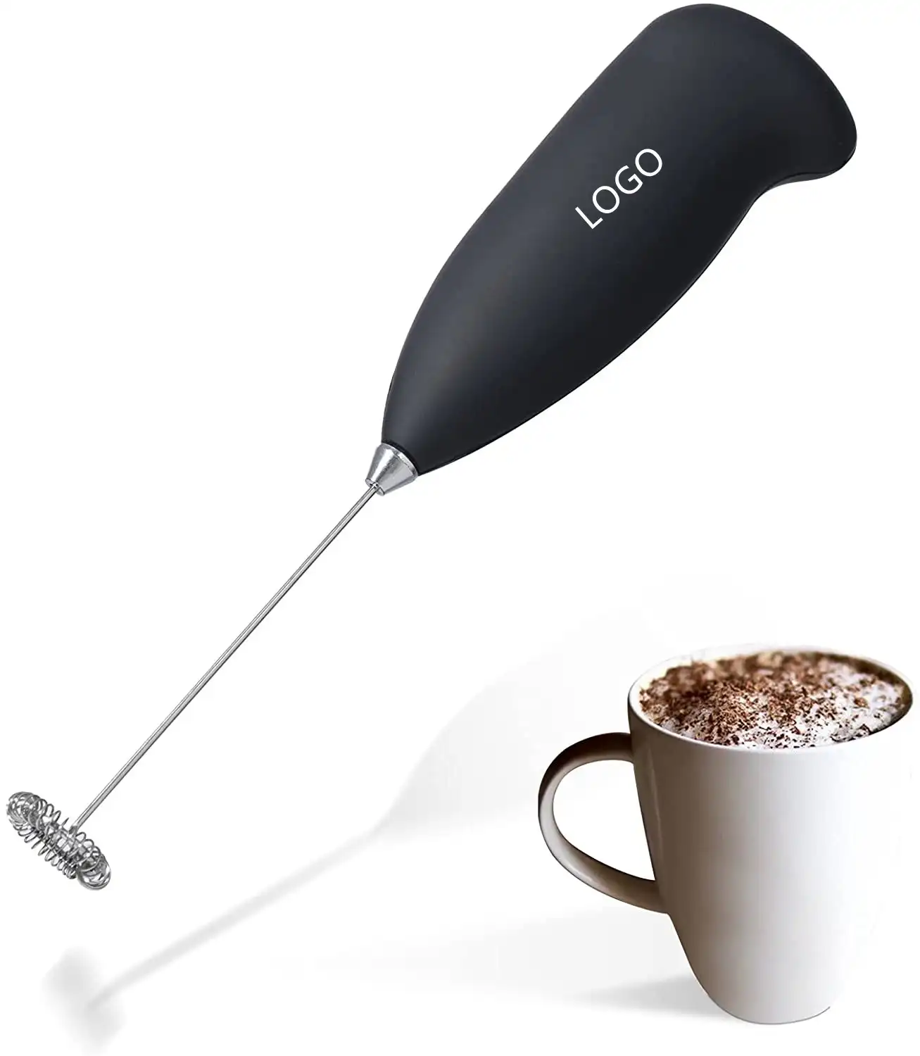 Hot sale soft surface Electric Handheld Single Spring automatic matcha Whisk Milk Frother for Coffee