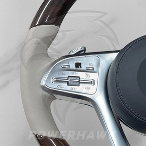 عجلة قيادة فاخرة من الخشب والجلد الكربوني لسيارات مرسيدس بنز W204 W205 W213 W222 CLA CLS GLA GLC GLS AMG، إكسسوارات معدلة - Product Image 2