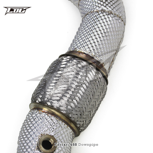 Tubo de <span class=keywords><strong>Escape</strong></span> Directo para Motor BSK Turbo para Ferrari 488 3.9T V8 2015-2019, Sistema de <span class=keywords><strong>Escape</strong></span> de Flujo <span class=keywords><strong>Libre</strong></span> con Protector de Calor SUS304 - Product Image 5