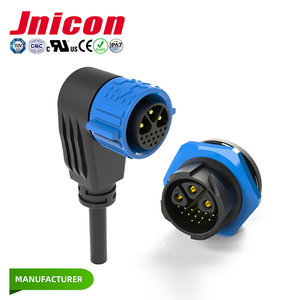 Cổng kết nối M25 3+13 chân, chống nước, lắp bảng điều khiển, nguồn 3 chân, dữ liệu 13 chân, đầu cắm 90 độ, <span class=keywords><strong>IP67</strong></span>, dây cáp điện - Product Image 1