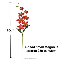 7 Tangkai Anggrek Cymbidium Buatan dari Kain Sutra dengan Batang Kawat Besi untuk Dekorasi Pernikahan, Rumah, dan Pesta DIY