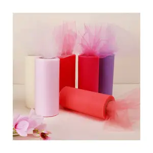 Bán Buôn 25Yards 6Inch Giá Rẻ Polyester TUTU Tulle Rolls Vải Cho Trang Trí Đám Cưới